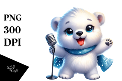 Cute Energetic Baby Polar Bear, High-Res PNG Product Image 1