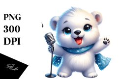 Energetic Baby Polar Bear PNG Product Image 1