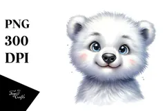 Energetic Baby Polar Bear with Singer Look PNG Product Image 1