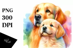 Colorful Cute Golden Retriever Sticker | Clipart Product Image 1