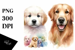 Colorful Cute Golden Retriever Sticker | Clipart Product Image 3