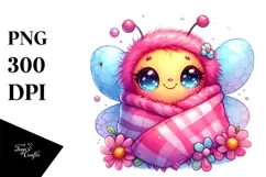 Colorful Baby Bee with Blanket, PNG Product Image 1