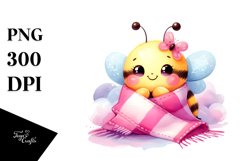 Colorful Baby Bee with Blanket, PNG Product Image 1
