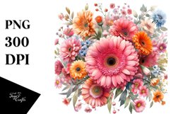 Colorful Gerbera Flowers Clipart Product Image 1
