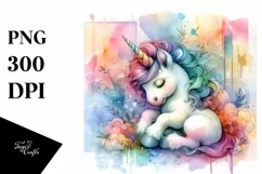 Colorful Unicorn with Abstract Background PNG Product Image 1