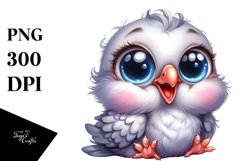 Funny Excited Caricature-like Dove Baby Clipart Product Image 3