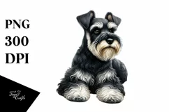 Miniature Schnauzer in Sand | Sublimation | Clipart Product Image 3