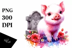 Cute Baby Pig in Style | Clipart Product Image 1