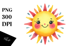 Artistic Smiling Sun, PNG Product Image 1