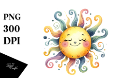 Artistic Smiling Sun, PNG Product Image 1
