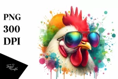 Quirky Colorful Artistic Chicken Sunglasses Product Image 1