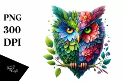 Abstract Vibrant Owl Made of , PNG Product Image 1