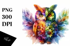 Abstract Vibrant Owl Made of , PNG Product Image 1