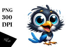 Colorful Baby Magpie Cartoon | Sublimation | Clipart Product Image 1