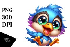 Colorful Baby Magpie Cartoon | Sublimation | Clipart Product Image 1