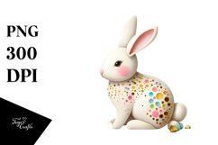Vibrant Bunny Made of Wood PNG Product Image 1