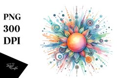 Simple Pastel Sun Watercolor Clipart Product Image 3