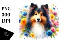 Colorful Cute Shetland Sheepdog Sticker | Clipart Product Image 3