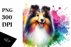 Colorful Cute Shetland Sheepdiog Sticker | Clipart Product Image 3