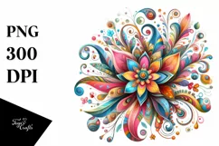 Colorful Wimsicall Flower | Colorful Whimsical Clipart Product Image 3