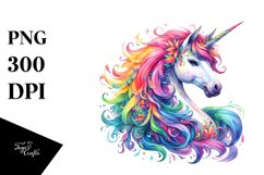 Vibrant Watercolor Baby Unicorn | Clipart Product Image 3