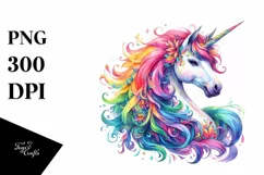 Vibrant Watercolor Baby Unicorn | Clipart Product Image 3