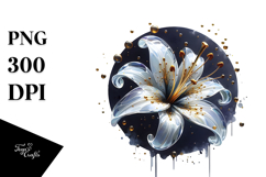 Abstract Lily with Golden Insertions Product Image 1