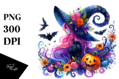 Vibrant Witch Drawing, Transparent PNG Product Image 1
