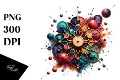 Cosmos Stained Watercolor Splash | Sublimation | Clipart Product Image 1