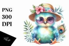 Colorful Cute Baby Peacock Clipart Product Image 3