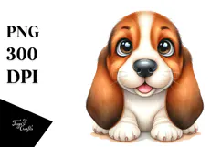 Cute Baby Basset Hound PNG Product Image 1