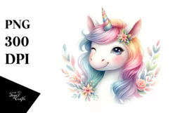 Colorful Pastel Unicorn | Sublimation | Clipart Product Image 1
