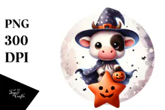 Cute Baby Cow on Star PNG Product Image 1