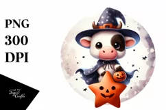 Cute Baby Cow on Star PNG Product Image 3