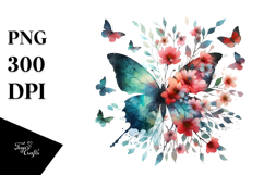 Vintage Butterfly Silhouettes, Pastel PNG Product Image 1