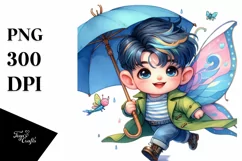Cute Baby Fairy Running PNG Product Image 1