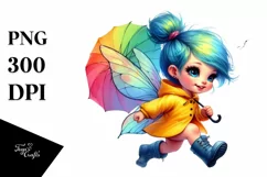 Cute Baby Fairy Running PNG Product Image 3