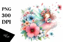 Cute Fairy Tumbling Petals | Sublimation | Clipart Product Image 3