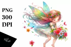 Cute Fairy Tumbling Petals | Sublimation | Clipart Product Image 1