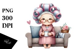 Old Lady with Mug Clipart Product Image 3