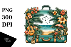 Vintage Tropical Suitcase, 20 oz Tumbler Product Image 1
