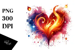 Fire Heart, Transparent PNG Product Image 1