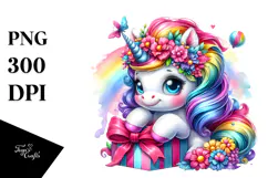 Cute Baby Unicorn, PNG Product Image 1