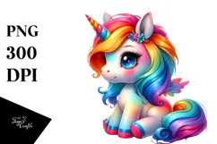 Cute Baby Unicorn, PNG Product Image 1