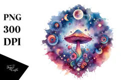 Magical Celestial Mushroom Tarot, High-Quality PNG Product Image 1