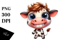 Baby Cow Goofy Smile Clipart Product Image 1
