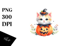 Cute Halloween Kitten, Sweet PNG Product Image 1