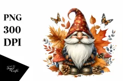Detailed Autumn Gnome PNG Product Image 1