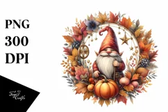 Detailed Autumn Gnome PNG Product Image 3