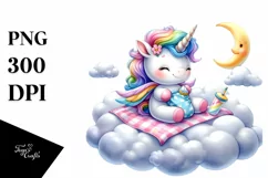 Baby Unicorn Beach Towel Watercolor Product Image 1